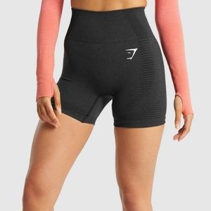 GYMSHARK Womens Seamless Compression Shorts Black L